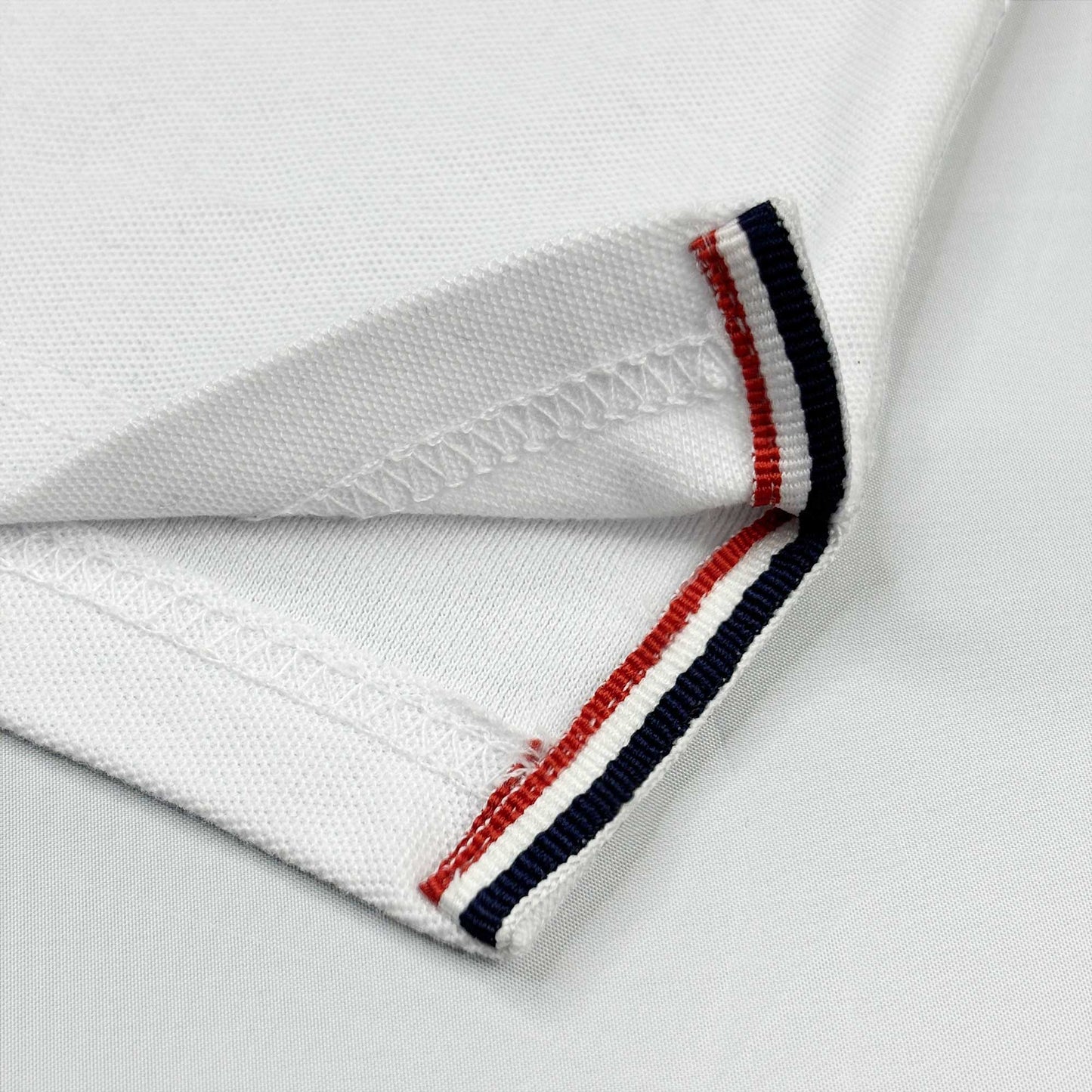 T.M.H Premium Polo Shirt With Strip (White)