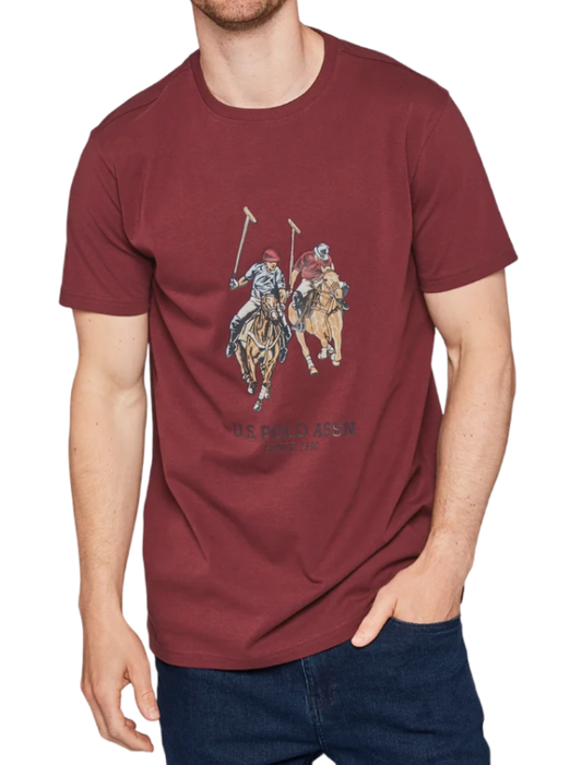 U.P Premium Tee (Two Horses)   Rust