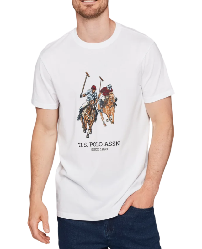 U.P Premium Tee (Two Horses)   White