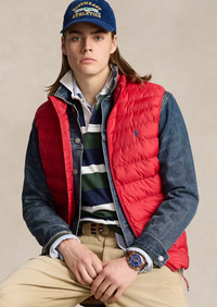 Rl premium Small Pony Sleeveless  Puffer Jacket (Red)